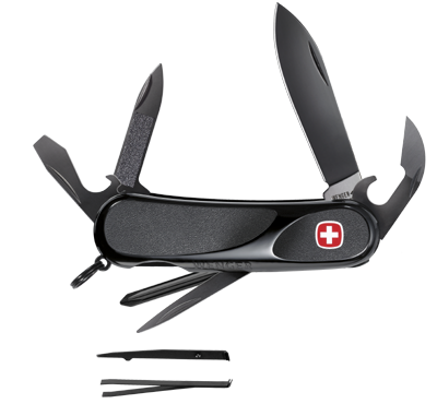 Черный (вороной) Швейцарский нож Wenger Blackout 10.X (PVD-покрытие стали специальным составом)